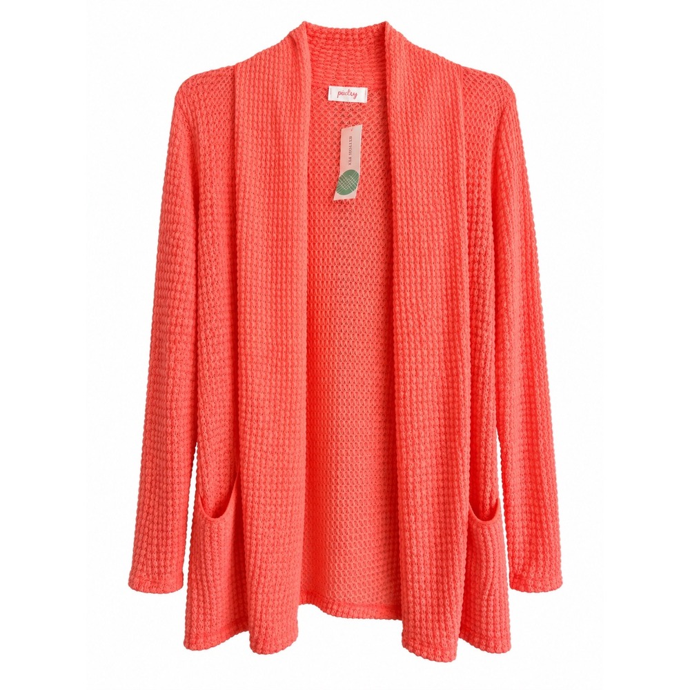 NWT Pixley Abriella Waffle Knit Cardigan XL Coral Open Front Stitch Fix